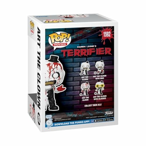 Funko Pop box featuring Art the Clown from Terrifier