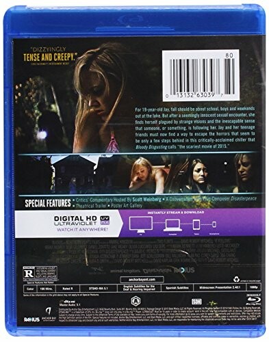 Back cover of a horror movie Blu-ray with description and special features.