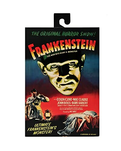 Vintage Frankenstein movie poster with dramatic imagery