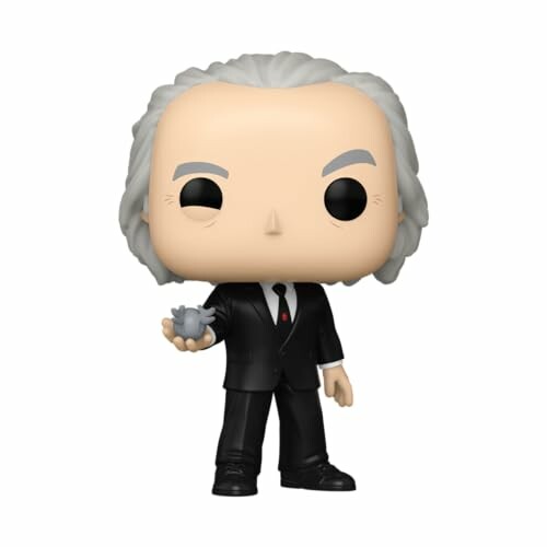 Funko Pop figure in a suit holding a small item