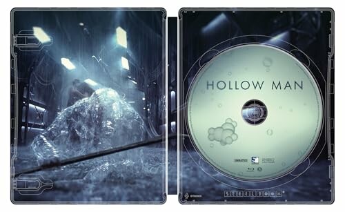 Hollow Man DVD cover with transparent figure in rain and disc on the right.