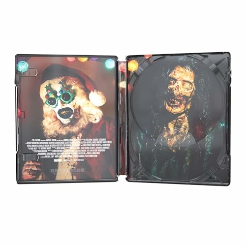 Open DVD case with horror-themed artwork featuring creepy figures.