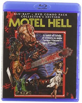 Blu-ray cover of Motel Hell with horror-themed artwork.