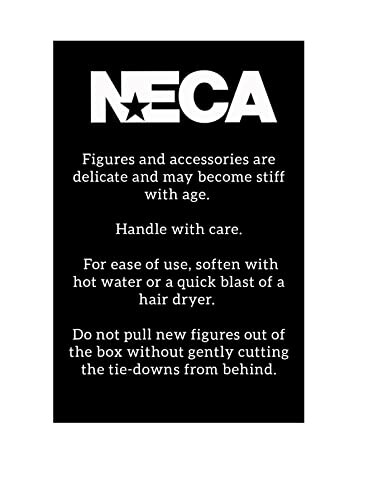 NECA instructions for handling figures and accessories.