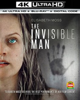 The Invisible Man 4K Ultra HD Blu-ray cover featuring Elisabeth Moss.