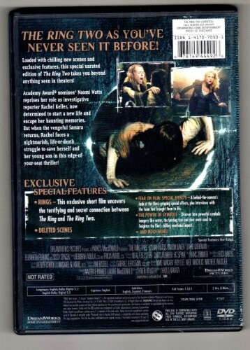 Back cover of The Ring Two DVD with movie details and special features.