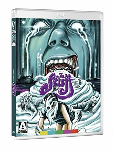 Blu-ray cover of 'The Stuff' with a melting face and eerie figures.